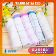 Khăn lau bát chén đĩa ly trà cotton cao cấp loại mỏng thấm nước tốt nhanh khô màu hoàn nguyên không phai